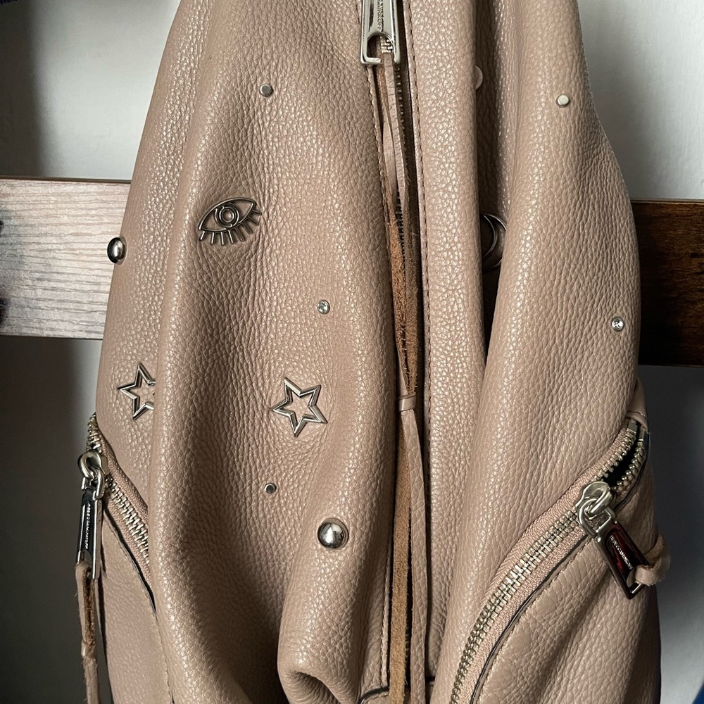 Rebecca Minkoff Tan Leather Backpack with Fringe Details